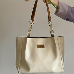 Large Capacity Women's Tote Bag with Fixed Straps