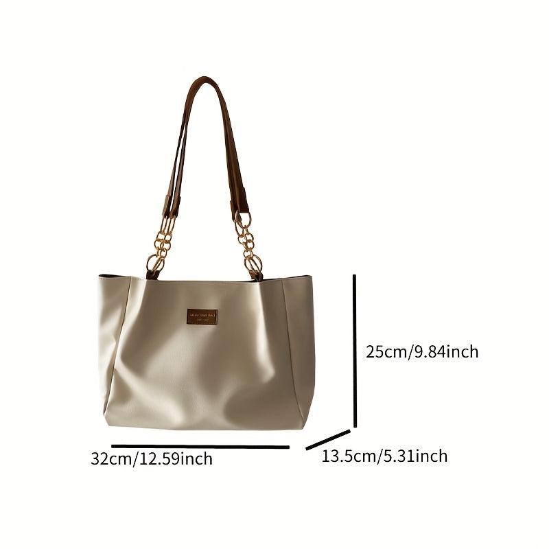 Large Capacity Women's Tote Bag with Fixed Straps