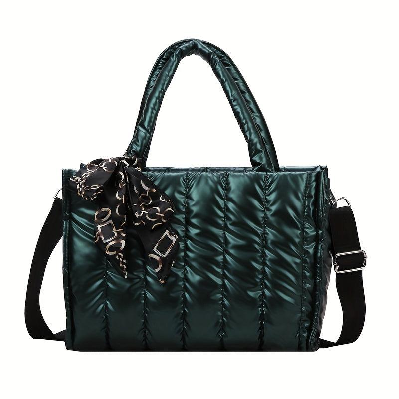 Puffer Quilted Tote Bag Large Capacity Handbag For Women
