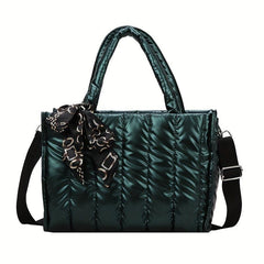 Puffer Quilted Tote Bag Large Capacity Handbag For Women