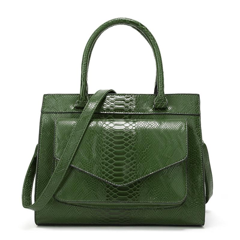 Snake Pattern Tote Bag Large Faux Leather Handbag For Work