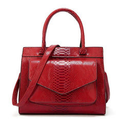 Snake Pattern Tote Bag Large Faux Leather Handbag For Work