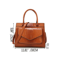 Snake Pattern Tote Bag Large Faux Leather Handbag For Work