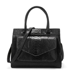 Snake Pattern Tote Bag Large Faux Leather Handbag For Work
