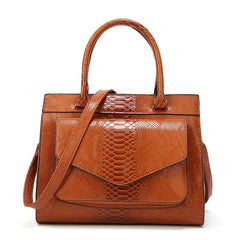 Snake Pattern Tote Bag Large Faux Leather Handbag For Work