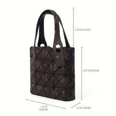 Vintage Argyle Pattern Handbag Retro Satchel Bag