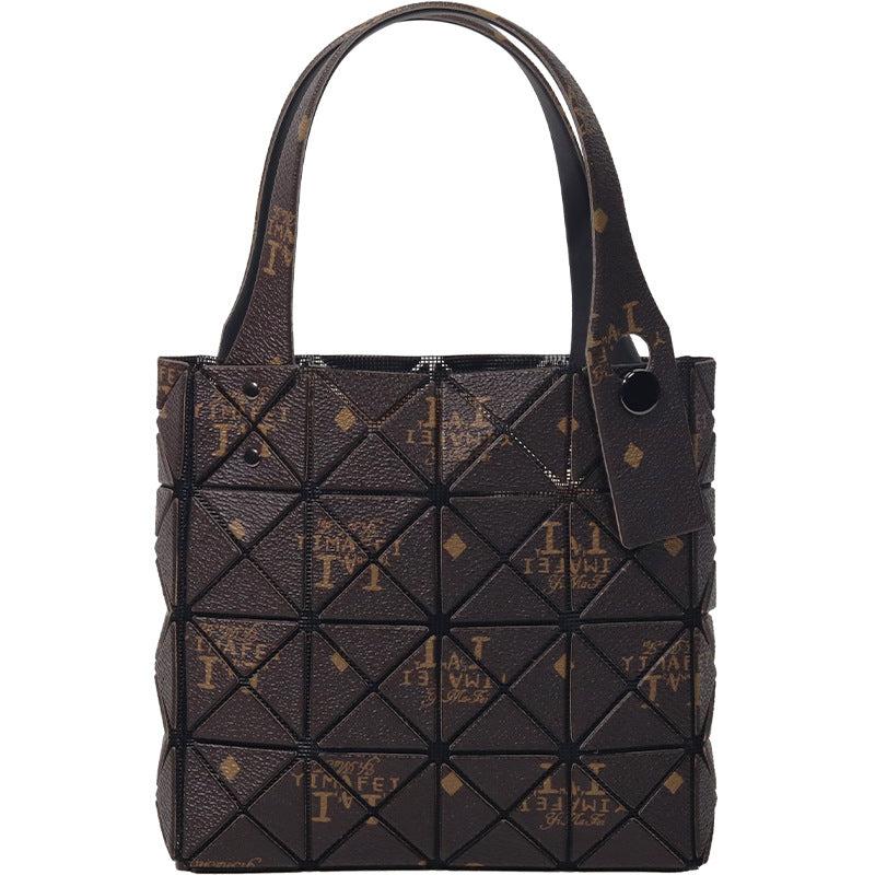 Vintage Argyle Pattern Handbag Retro Satchel Bag