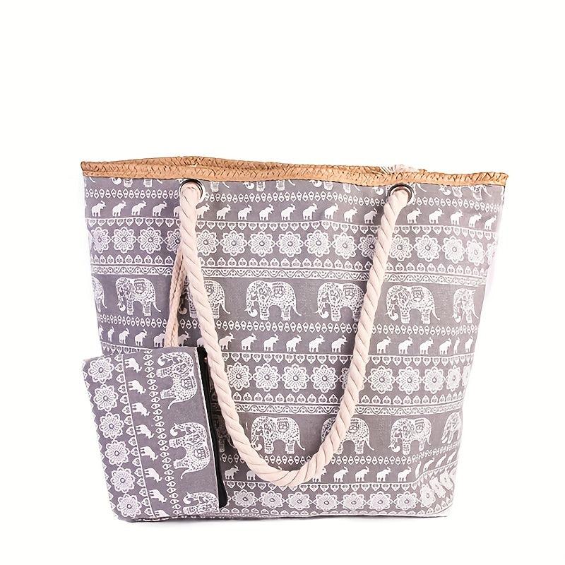Vintage Pattern Beach Storage Bag Lightweight Tote Handbag