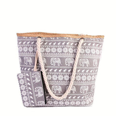 Vintage Pattern Beach Storage Bag Lightweight Tote Handbag