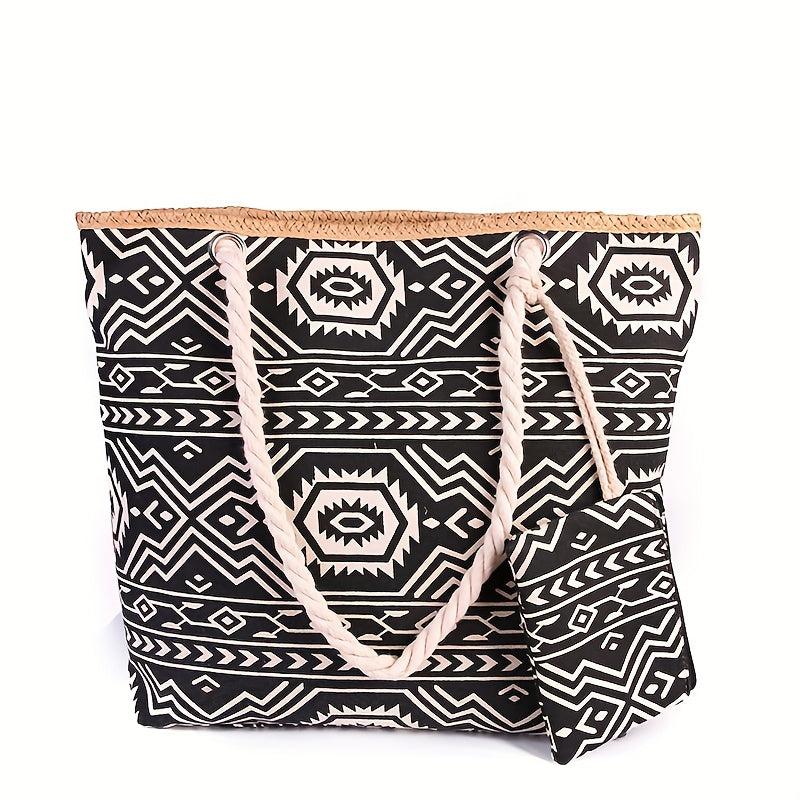 Vintage Pattern Beach Storage Bag Lightweight Tote Handbag