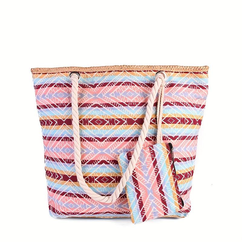 Vintage Pattern Beach Storage Bag Lightweight Tote Handbag