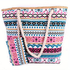 Vintage Pattern Beach Storage Bag Lightweight Tote Handbag