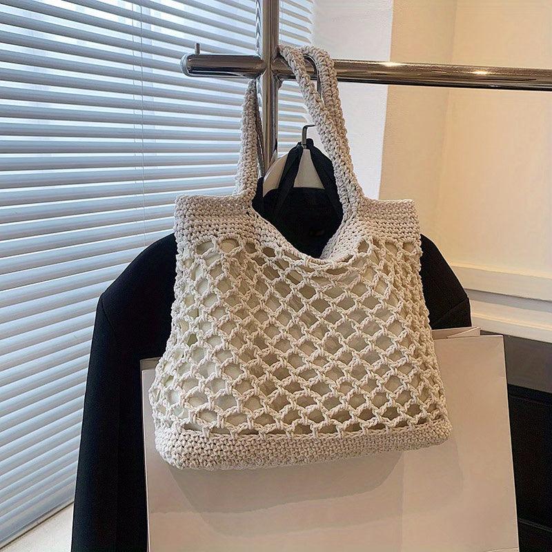 Boho Style Straw Tote Bag Woven Summer Beach Bag Shoulder Bag