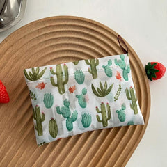 Cactus Print Tote Bag Reusable Shopping Bags Foldable Large Capacity