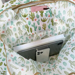Cactus Print Tote Bag Reusable Shopping Bags Foldable Large Capacity