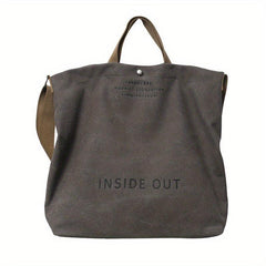 Vintage Letter Print Tote Bag Canvas Handbag Crossbody Bag
