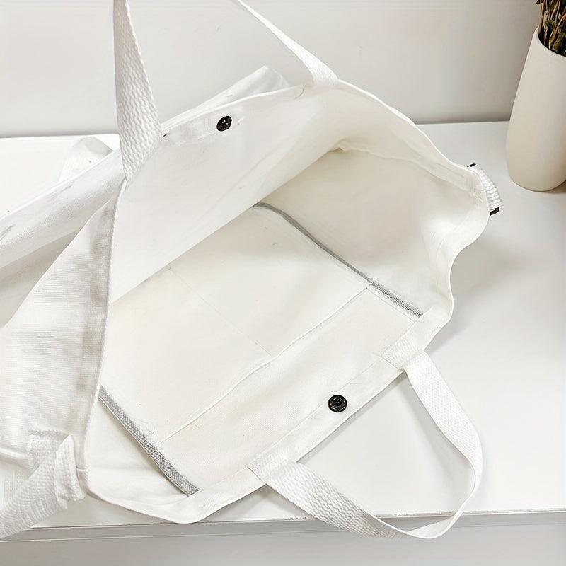 Vintage Letter Print Tote Bag Canvas Handbag Crossbody Bag