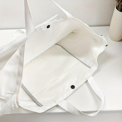 Vintage Letter Print Tote Bag Canvas Handbag Crossbody Bag