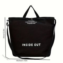 Vintage Letter Print Tote Bag Canvas Handbag Crossbody Bag