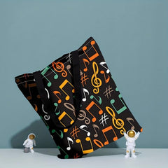 Music Notes Pattern Canvas Tote Bag Women's Handbag