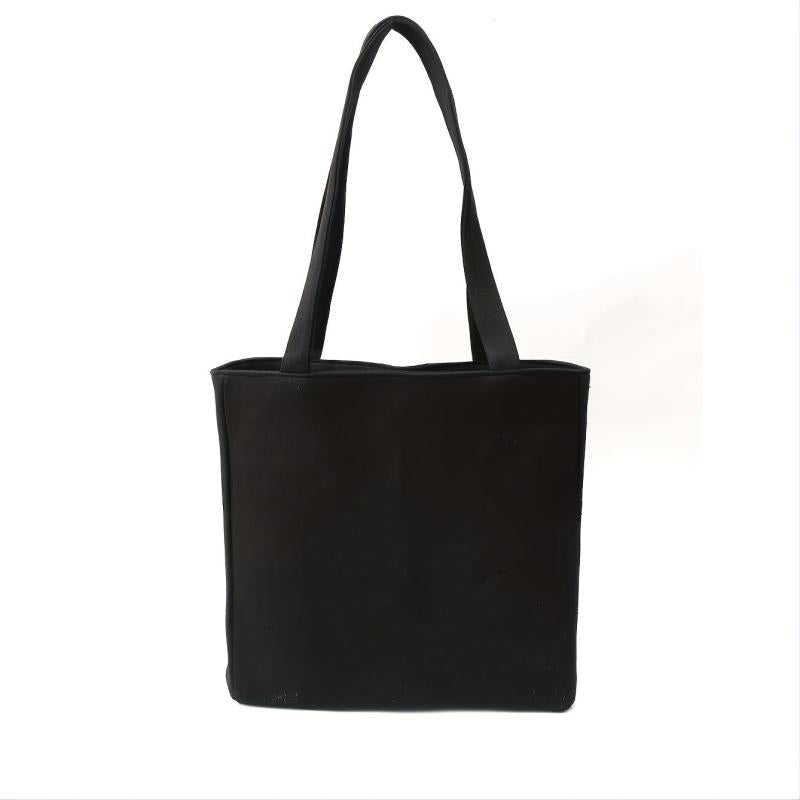 Floral & Bird Embroidered Tote Bag Canvas Shoulder Bag For Women