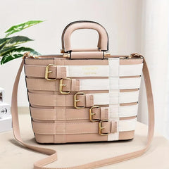Braided Tote Bag PU Leather Crossbody Bag Women's Work Purse