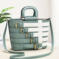 Braided Tote Bag PU Leather Crossbody Bag Women's Work Purse