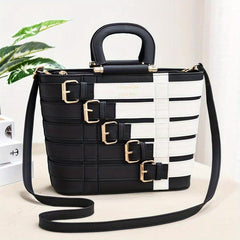 Braided Tote Bag PU Leather Crossbody Bag Women's Work Purse