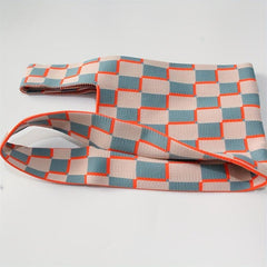 Gingham Knitted Handbag Large Capacity Tote Bag