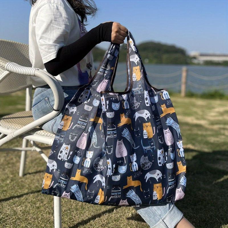 Animal Print Foldable Shopping Bag Eco Friendly Reusable Tote Bag