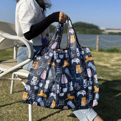 Animal Print Foldable Shopping Bag Eco Friendly Reusable Tote Bag