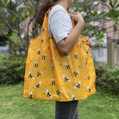 Animal Print Foldable Shopping Bag Eco Friendly Reusable Tote Bag