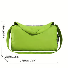 Casual Large Capacity Crossbody Bag Solid Versatile Shoulder Bag