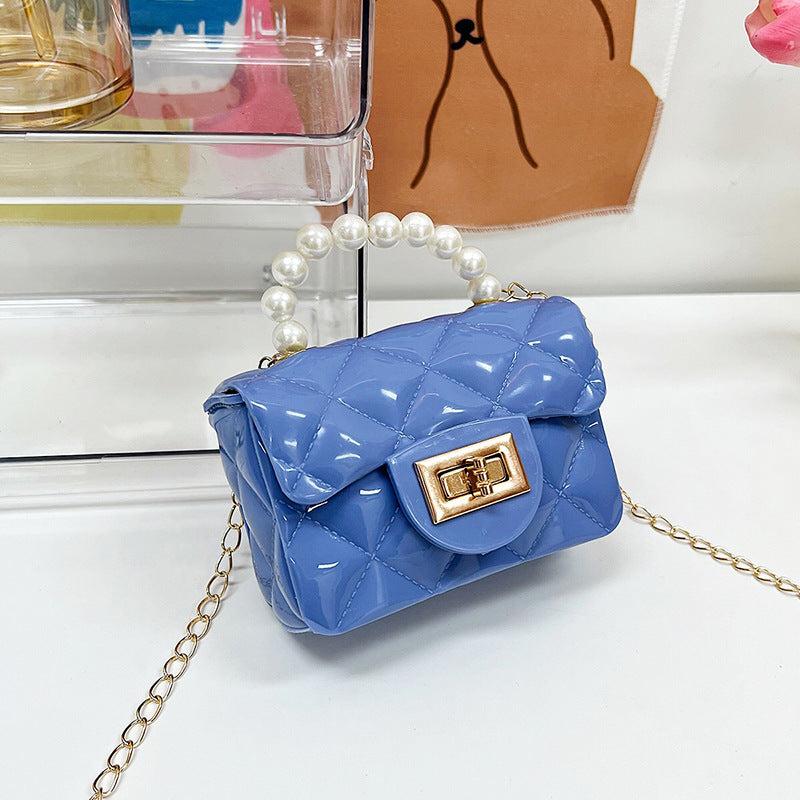 Square Satchel Bag with Turn Lock Flap Chain - Women's Stylish Bag
