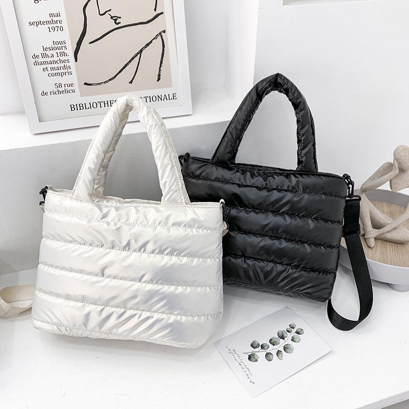 Quilted Puffer Tote Bag Large Capacity Shoulder Handbag Purse