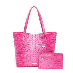 Crocodile Embossed Tote Bag Set Shoulder Bag With Clutch Purse