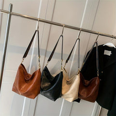 Vintage Tote Shoulder Bag with Wide Strap for Work