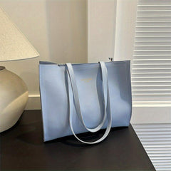 Vintage Solid Square Tote Bag Large Capacity Shoulder Bag For Work