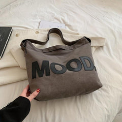 Letter Graphic Large Capacity Tote Bag