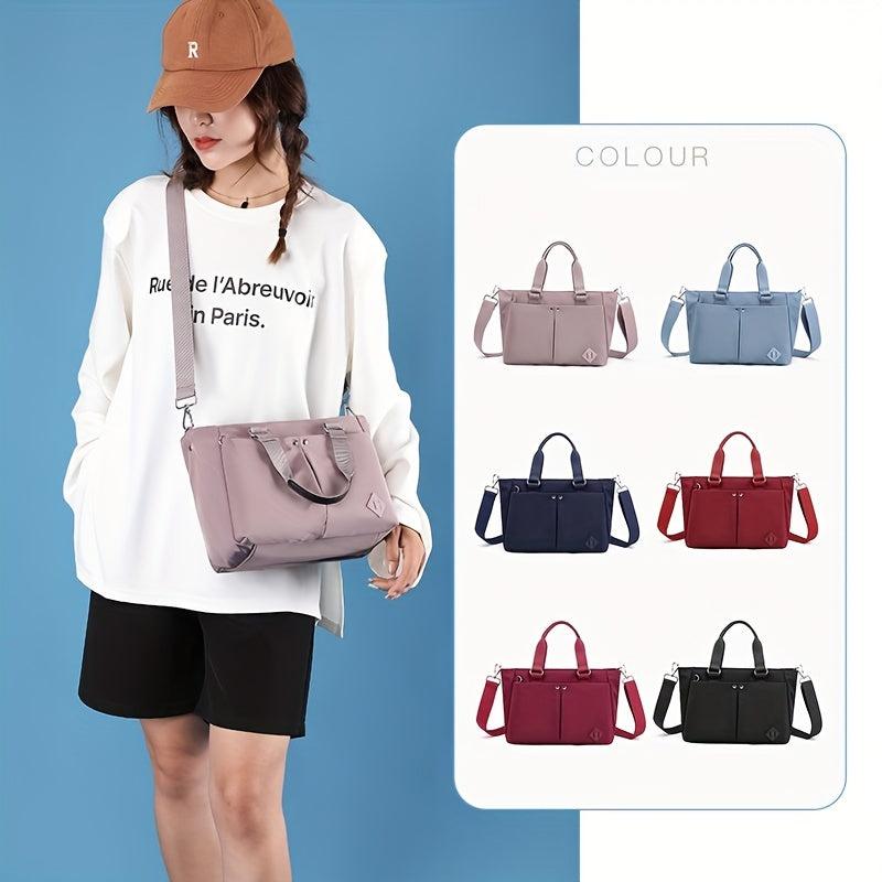 Nylon Crossbody Tote Bag Lightweight Pocket Handbag