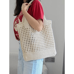 Woven Hollow Large Capacity Tote Bag Lightweight Shoulder Bag
