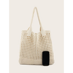 Woven Hollow Large Capacity Tote Bag Lightweight Shoulder Bag