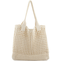 Woven Hollow Large Capacity Tote Bag Lightweight Shoulder Bag