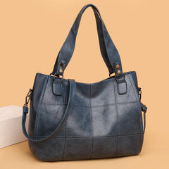 Casual Women's Faux Leather Tote Bag with Detachable Strap