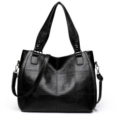 Casual Women's Faux Leather Tote Bag with Detachable Strap