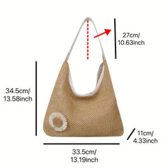Straw Woven Beach Hobo Bag Large Tote Women's Shoulder & Handbag