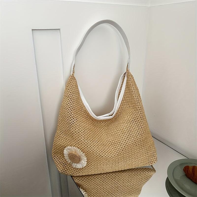 Straw Woven Beach Hobo Bag Large Tote Women's Shoulder & Handbag