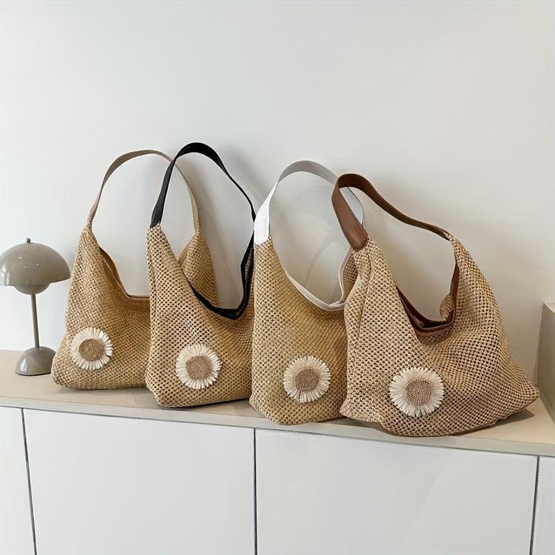 Straw Woven Beach Hobo Bag Large Tote Women's Shoulder & Handbag