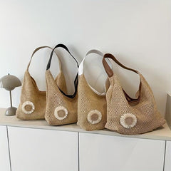 Straw Woven Beach Hobo Bag Large Tote Women's Shoulder & Handbag