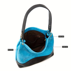 Vintage Contrast Hobo Bag Large Capacity Tote Shoulder Purse